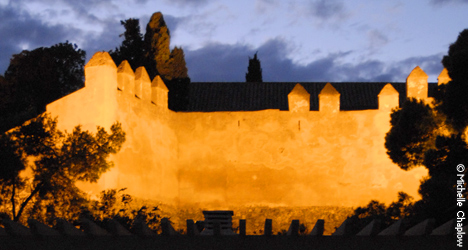 The Alcazaba of Malaga illuminated at night, view captured from the Gibralfaro Parador &copy; Michelle Chaplow