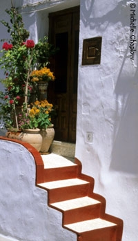 Whitewashed houses, with a personal touch. &copy; Michelle Chaplow