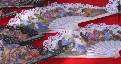 Cool off at the Marbella fair with your very own a Spanish fan! &copy; Michelle Chaplow