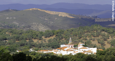 Corteconcepci&oacute;n is beautifully nestled within the landscape of Sierra de Aracena. &copy; Michelle Chaplow