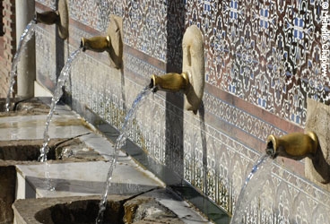 Historic fountains in Alcaucin. &copy; Michelle Chaplow
