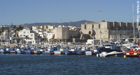 The Castle of Guzman the Bueno and the fishing port of Tarifa.