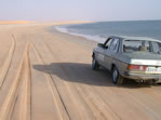 Driving along 100km of Atlantic beach