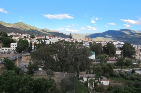 The town of Orgiva, the start of the Alpjuarras route.