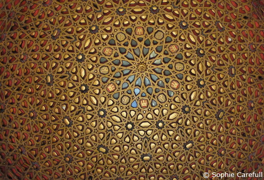The exquisite gold ceiling of the Ambassador's Hall in the Alcazar.