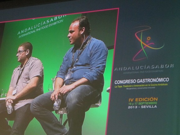Michelin-starred chef-restaurateurs Dani Garcia (left) and Angel Leon at Andalucia Sabor IV in Seville this week