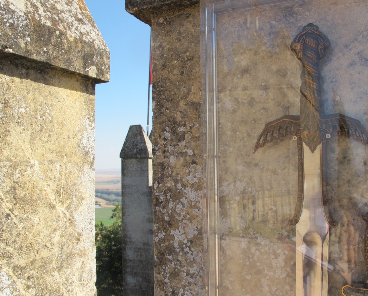 Sword in display at Almodovar Castle, one of the locations for Game of Thrones Season 7. Sword in display at Almodovar Castle, one of the locations for Game of Thrones Season 7.