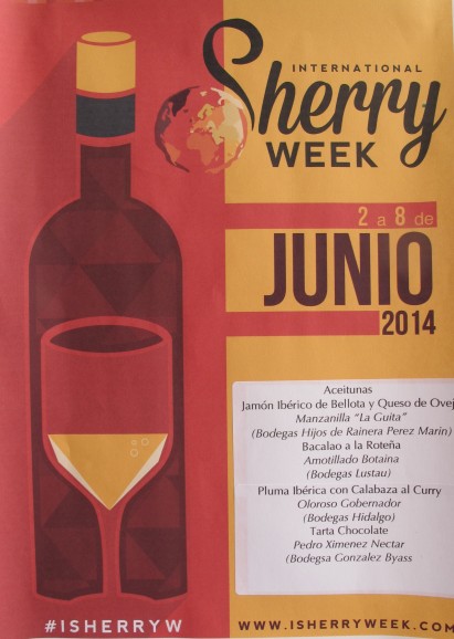 Our sherry and tapas menu at Vineria San Telmo for International Sherry Week, which has over 1100 events in 22 countries until 8 June.