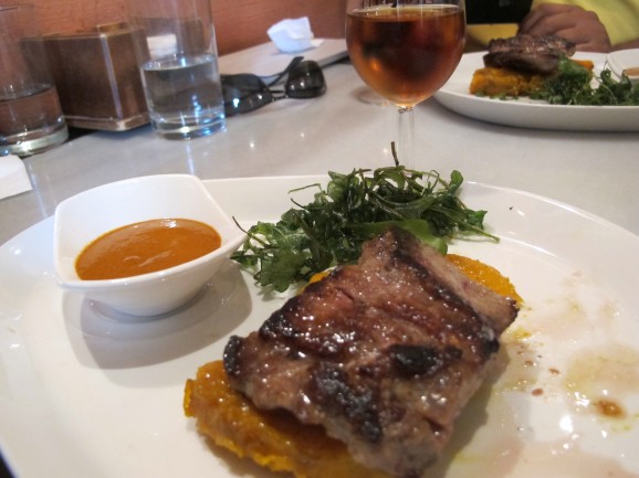The third tapa: Pluma iberica (pork) with pumpkin and a curry sauce.