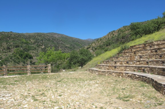 The seats of the theatre are hand-carved from local granite.