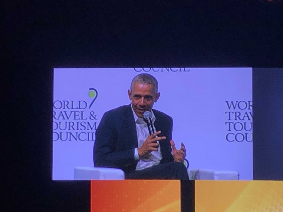 Barack Obama was the main speaker at the WTTC Global Summit in Seville.