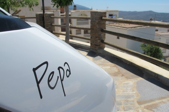 Pepa the campervan parked up in Laroles.