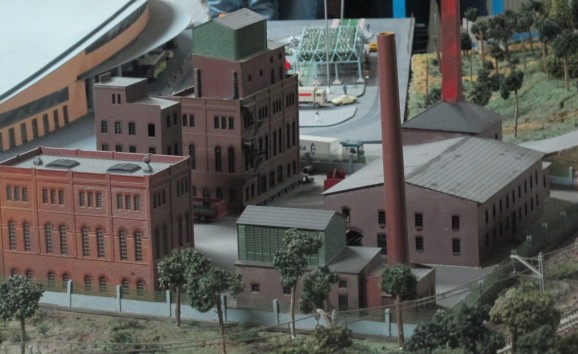 Factories complete with chimney.