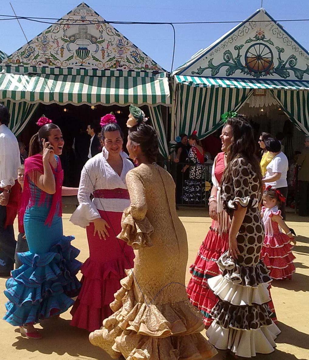 A group of feriantes at the Feria de Abril in Sevilla.