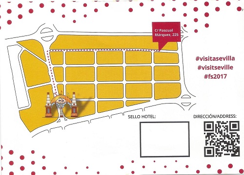 Simple map to show where the  tourists' caseta is located. The QR code links to the location on Google Maps.