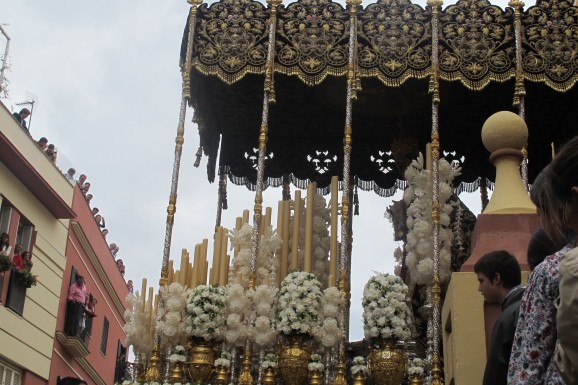 paso coming out of church paso, float, Virgin Mary, Semana Santa, Holy Week