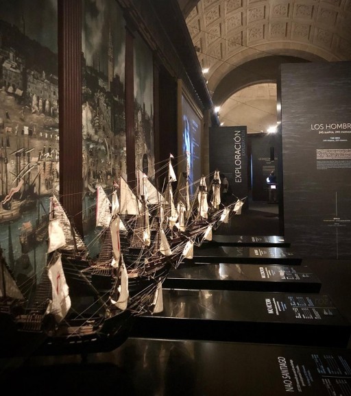 The exhibition traces the fortunes of each ship as their crews face storms, starvation and mutiny.