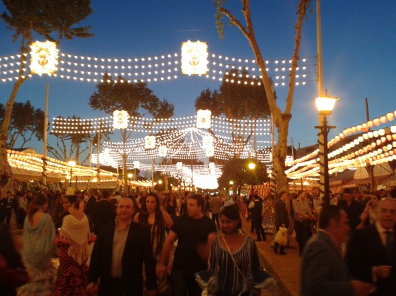 Feria de Sevilla de noche