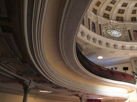 The sweeping curves of the Capitania General's Salon de Actos, or theatre