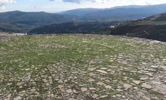 traditional corn-threshing floor was restored