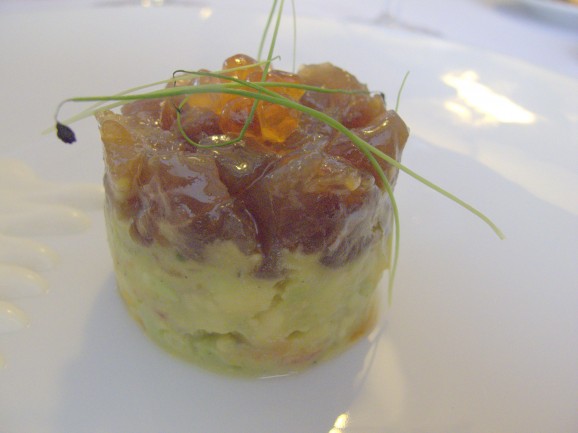 Tartar of almadraba tuna (from Cadiz) with avocado. Tartar of almadraba tuna (from Cadiz) with avocado.