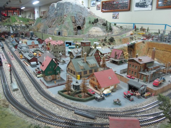 Mountain village in the model railway...