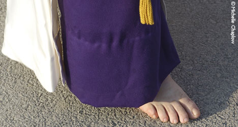 Many walk Barefoot in the Seman Santa as a sign of devotion.