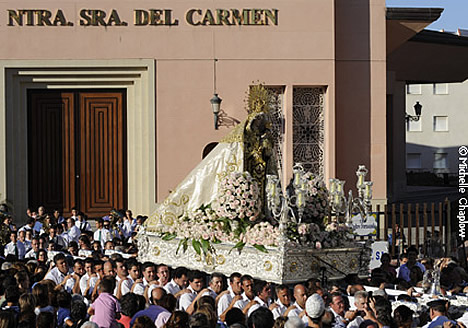The Virgin leaves the church at 8pm, arrive early to obtain the best viewpoints © Michelle Chaplow
