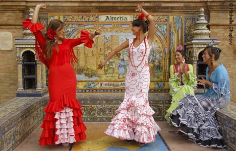 The sevillana is not flamenco, this style of dance is performed at fiestas. © Michelle Chaplow