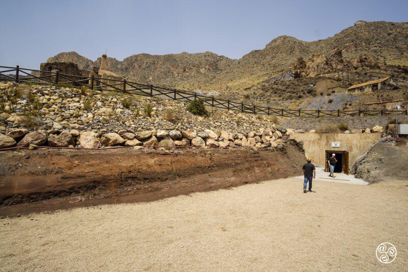Entrance to the Mine ©Geoda de Pulpí Entrance to the abandoned silver mine, Mina Rica, in Pulpí, Almeria. ©Geoda de Pulpí