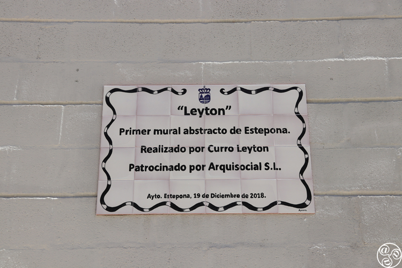 "Leyton" mural plaque which reads: 