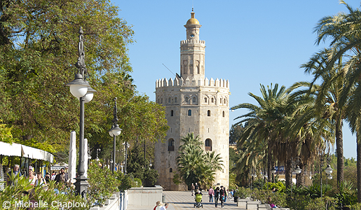 The Torre del Oro (Golden Tower), which dominates the banks of the river Guadalquivir