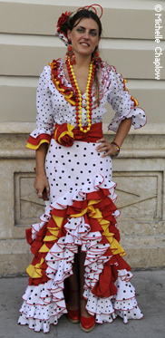 'Faralae' dresses are typical of Malaga Feria.
