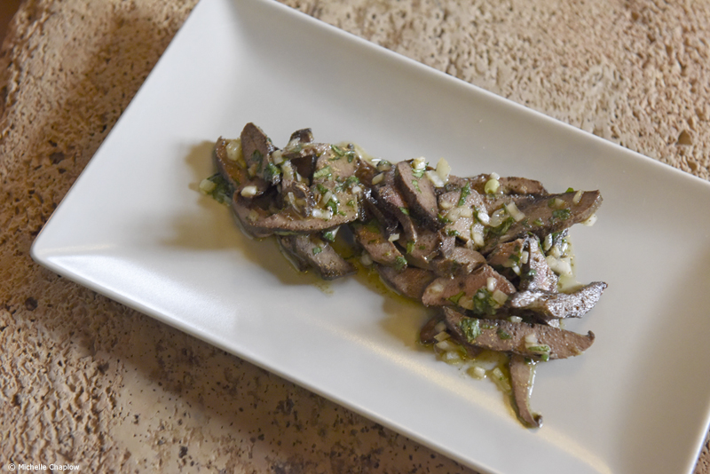 Liver dressed with onions, olive oil and corriander ©Michelle Chaplow Liver dressed with onions, olive oil and corriander ©Michelle Chaplow
