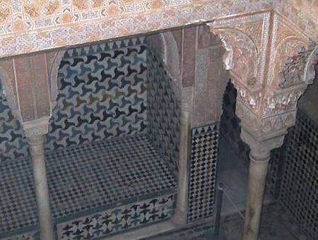 Tiled Moorish baths in the Alhambra. © Lawrence Bohme