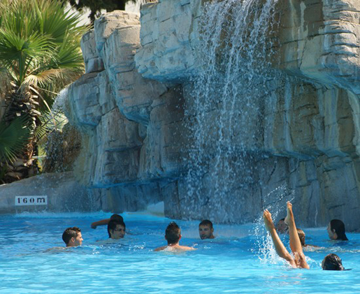 Waterfall in the pool at Aquapolis. © Aquapolis, Sevilla Waterfall in the pool at Aquapolis. © Aquapolis, Sevilla