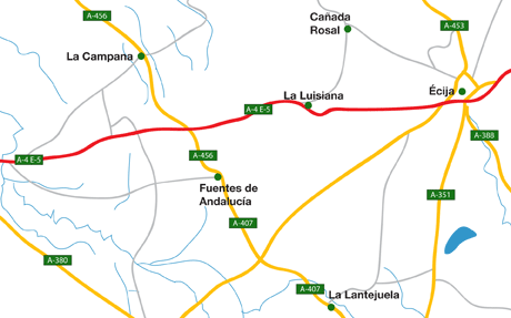 Fuentes de Andalucía map