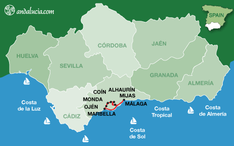 Car Hire Itineraries from Malaga Airport to inland Costa del Sol
