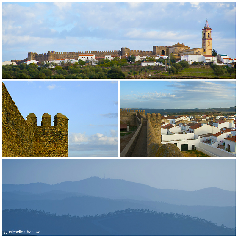 &gt;Cumbres Mayores stands proudly above the surrounding countryside © Michelle Chaplow