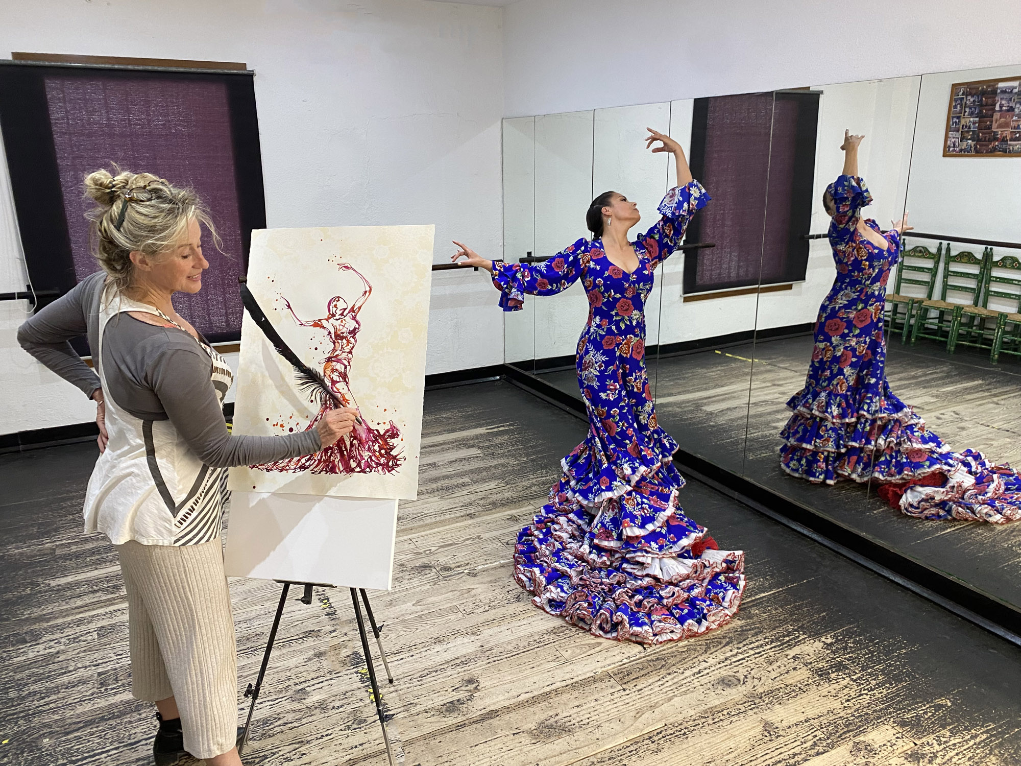 Sian back stage with Eliza Gonzalez