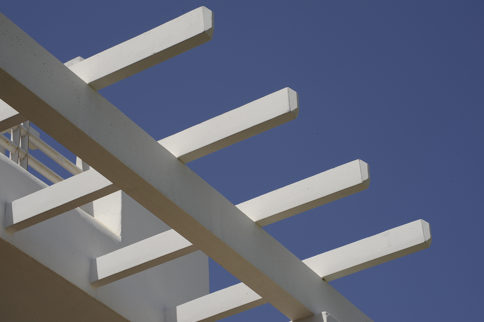 White pergolas against the blue skies of Andalucia create that wonderful Mediterranean style © Michelle Chaplow