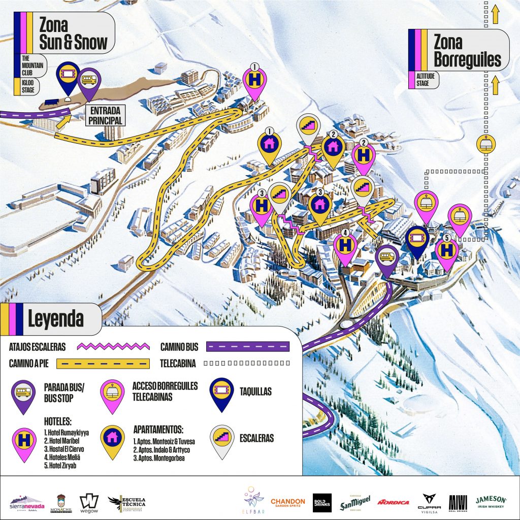 Sun&amp;Snow Weekend Festival, Sierra Nevada, Location  Plan
