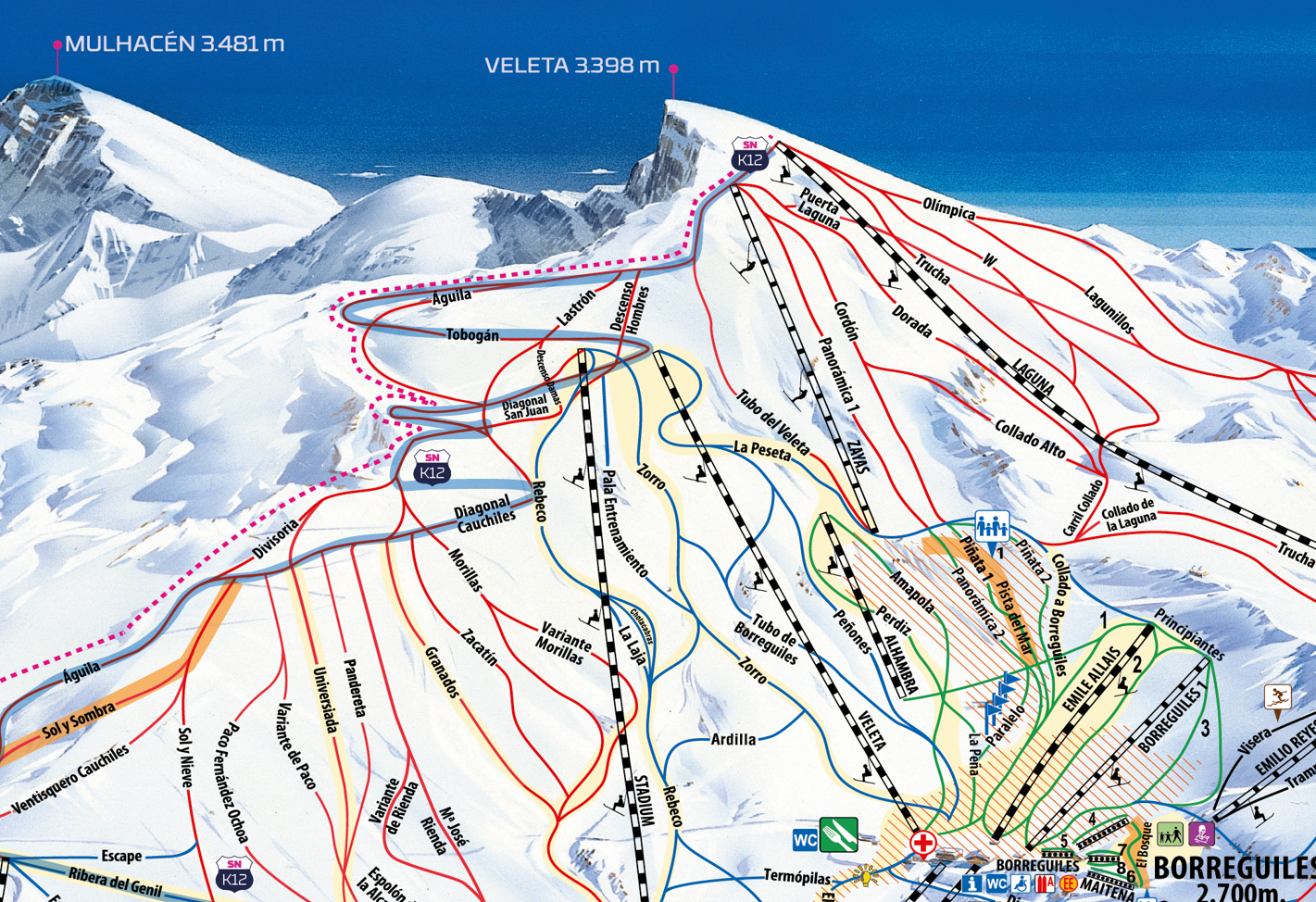 Plan of Sierra Nevada ski runs