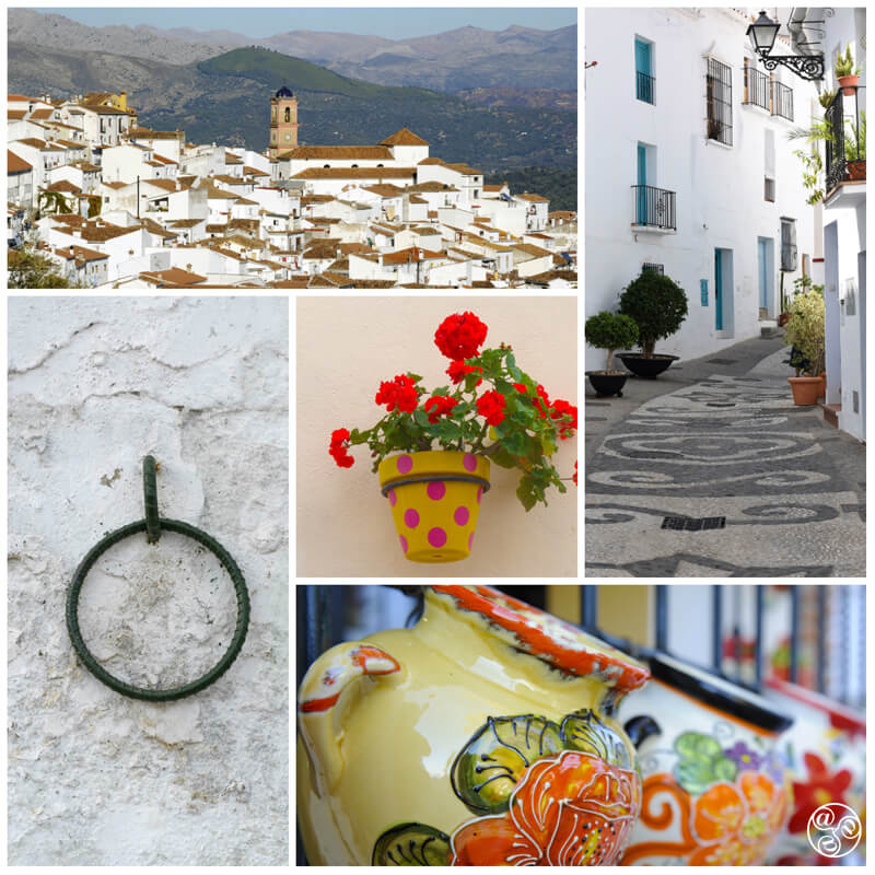 Malaga villages clockwise: Algatocin, Frigiliana, Mijas, Almo © Michelle Chaplow