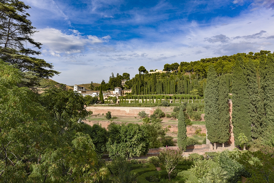 Views from the Granada Parador to the Gereralife Gardens 