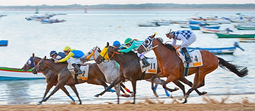 Horseracing on the golden sands of Sanlúcar. Photo Ricardo Jiménez 