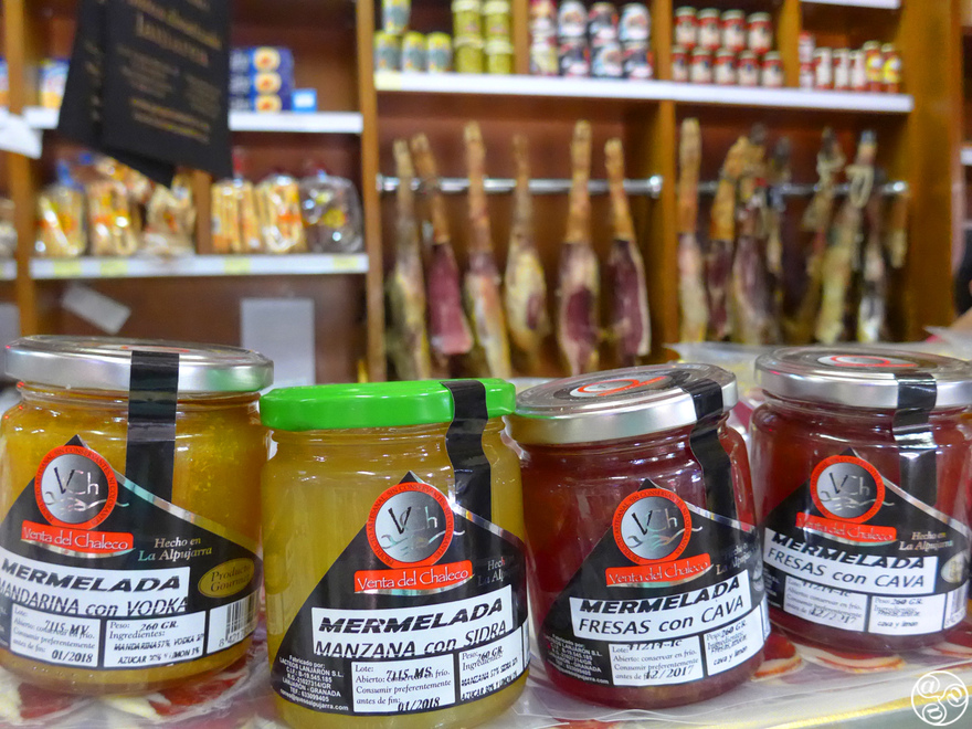 Jams with local fruits and liquors on sale on at a local Deli´s in Almeria  © Michelle Chaplow