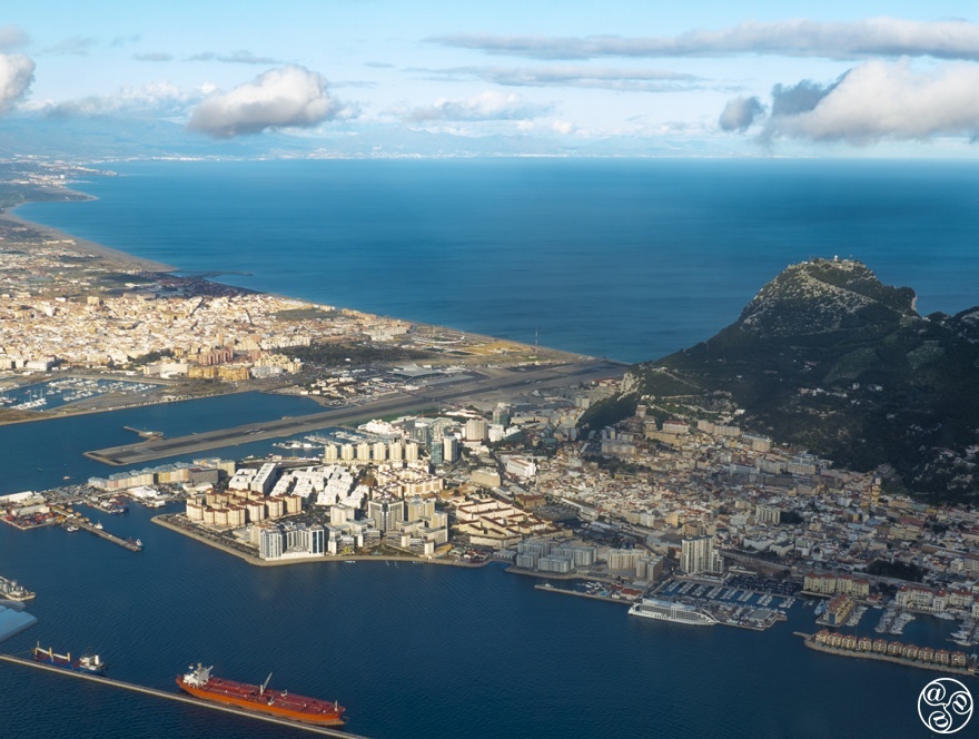 A bird's-eye view of the Gibraltar Airport Runway © Michelle Chaplow