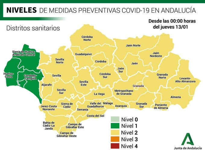 Levels of Covid-19 prevention measures from 13-01-2022
