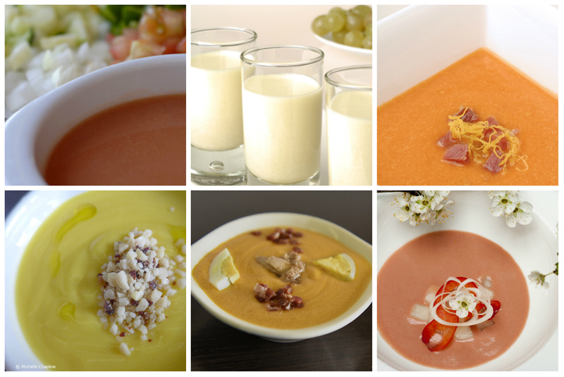 Gazpacho, Ajo Blanco, Salmorejo, Orange Porra, Porra a  © Michelle Chaplow